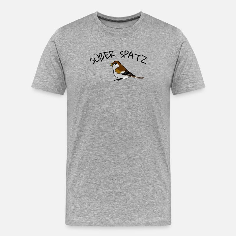 Süßer Spatz - Männer Premium Bio T-Shirt - Grau meliert