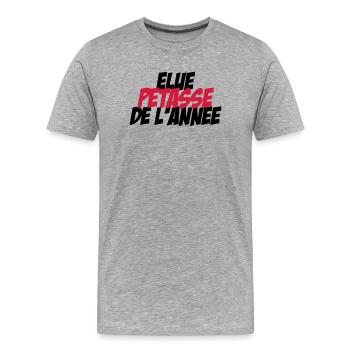 Elu Pétasse de l'année ! - T-shirt bio Premium Homme - gris chiné - Devant - Damien (186cm)