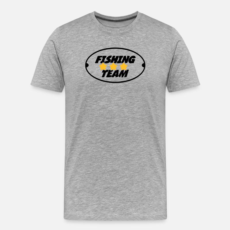 Fishing Team - Männer Premium Bio T-Shirt - Grau meliert