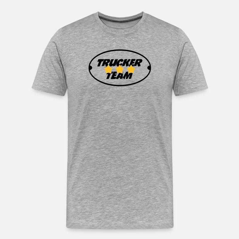 Trucker Team - Männer Premium Bio T-Shirt - Grau meliert