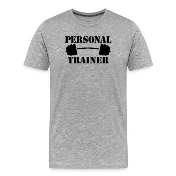 personal trainer - Men's Premium Organic T-Shirt - heather grey - Front - Damien (186cm)