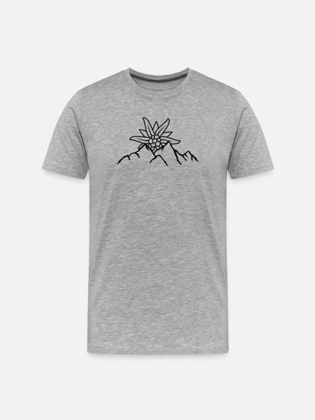 Logo sun mountain flower - Men's Premium Organic T-Shirt - heather grey