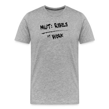 MUT Rebels schwarz - Männer Premium Bio T-Shirt - Grau meliert - Vorne - Damien (186cm)
