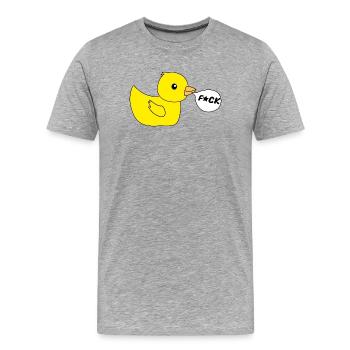 Lustige Bilder Ente F*ck - Männer Premium Bio T-Shirt - Grau meliert - Vorne - Damien (186cm)
