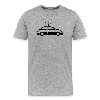 Police car - Men's Premium Organic T-Shirt - heather grey - Front - Damien (186cm)