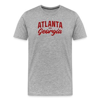 Atlanta Georgia Vintage Script - Männer Premium Bio T-Shirt - Grau meliert - Vorne - Damien (186cm)