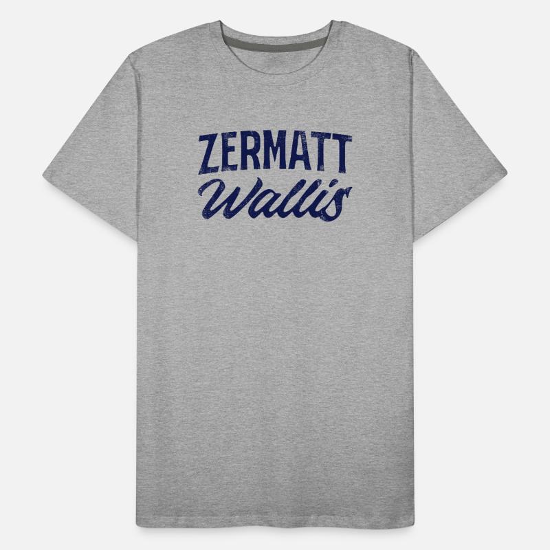 Zermatt Valais Alpine Script Men's Premium Organic T-Shirt