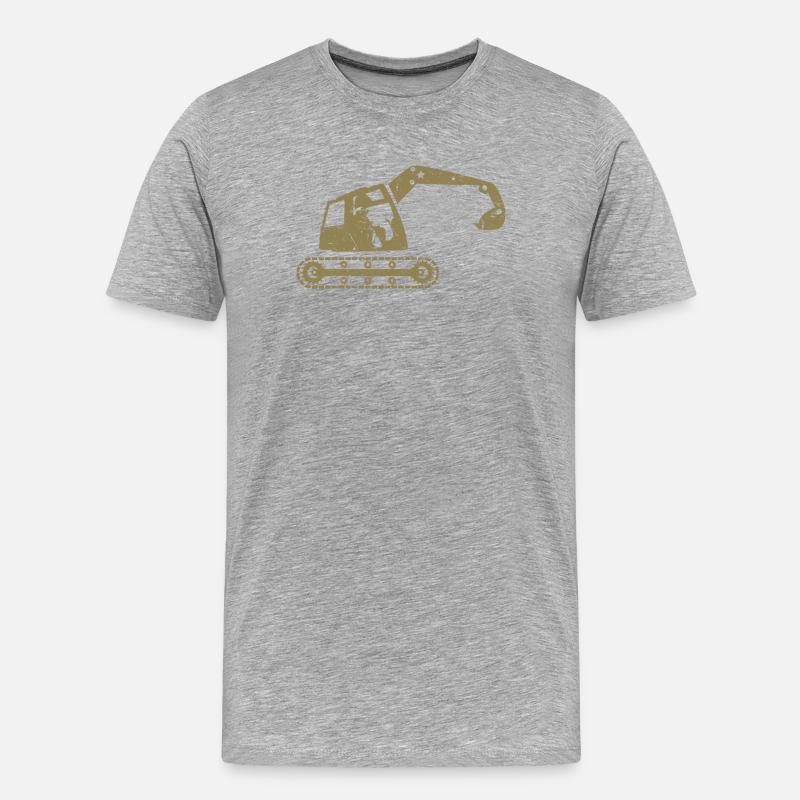 Bagger Baggerfahrer Baugeräteführer – - Männer Premium Bio T-Shirt - Grau meliert