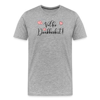 Voller Dankbarkeit VERTRAUEN HOFFNUNG - Männer Premium Bio T-Shirt - Grau meliert - Vorne - Damien (186cm)
