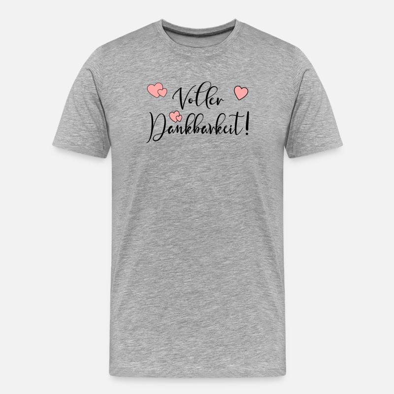 Voller Dankbarkeit VERTRAUEN HOFFNUNG - Männer Premium Bio T-Shirt - Grau meliert