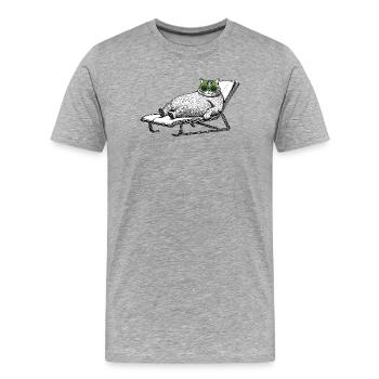 Cat Vacation - Men's Premium Organic T-Shirt - heather grey - Front - Damien (186cm)