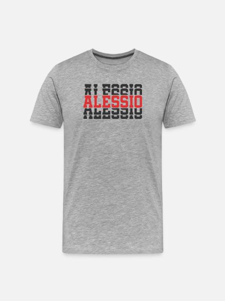 Alessio t-shirt t-shirt gestapelde tekst cadeau-idee - Mannen premium biologisch T-shirt - grijs gemêleerd