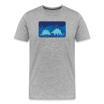 Primeval Forest Dinos Stegosaurus | Customisable - Men's Premium Organic T-Shirt - heather grey - Front - Damien (186cm)