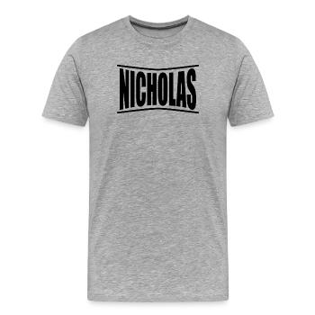 Nicholas t-shirt t-shirt gift idea - Men's Premium Organic T-Shirt - heather grey - Front - Damien (186cm)