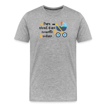 Dad dreamed of a new car - Men's Premium Organic T-Shirt - heather grey - Front - Damien (186cm)