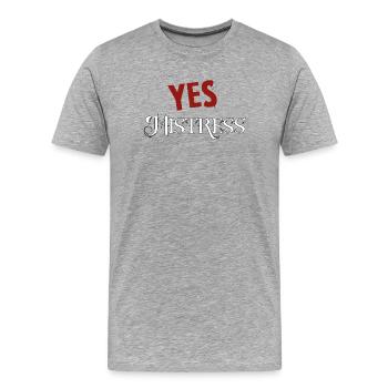 Ja Herrin - Männer Premium Bio T-Shirt - Grau meliert - Vorne - Damien (186cm)