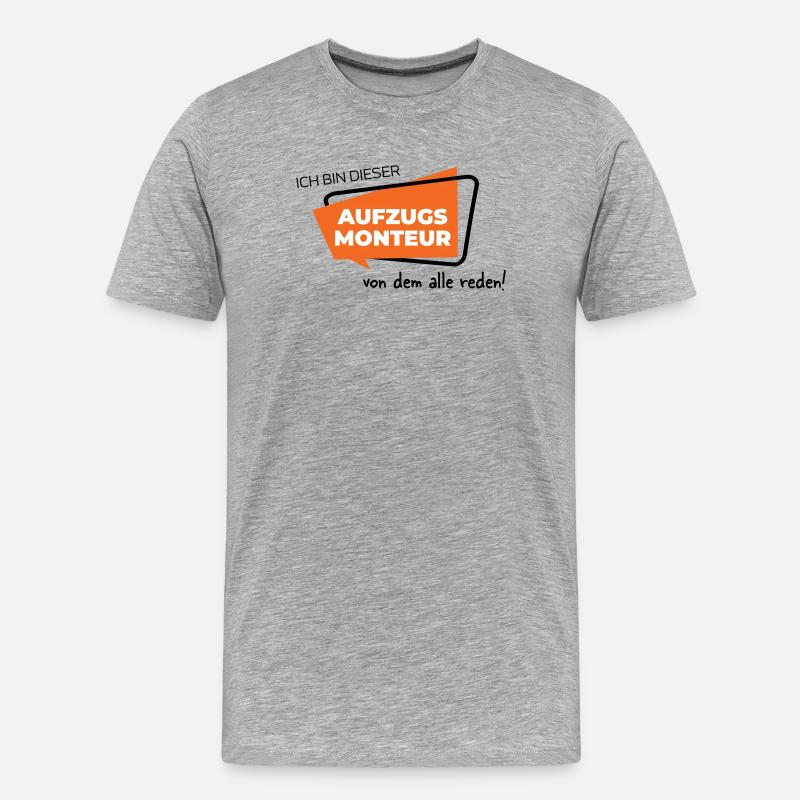 Aufzugsmonteur - Männer Premium Bio T-Shirt - Grau meliert