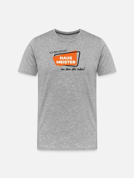 Hausmeister - Männer Premium Bio T-Shirt - Grau meliert
