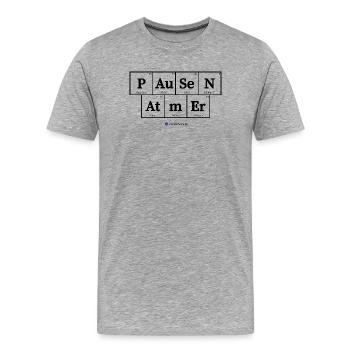 Pausen Atmer (helle Stoffe) - Männer Premium Bio T-Shirt - Grau meliert - Vorne - Damien (186cm)