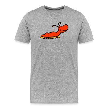 Slug snail without shell smiles - Men's Premium Organic T-Shirt - heather grey - Front - Damien (186cm)