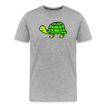 Turtle long neck smiling happy funny - Men's Premium Organic T-Shirt - heather grey - Front - Damien (186cm)