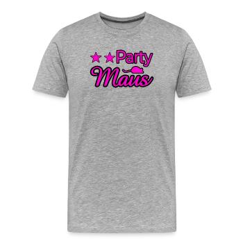 Party - Männer Premium Bio T-Shirt - Grau meliert - Vorne - Damien (186cm)