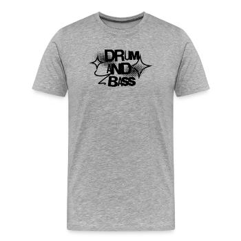 Drum and Bass Psychedelic Ink Swirl Design - T-shirt bio Premium Homme - gris chiné - Devant - Damien (186cm)