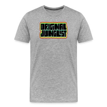 Original Junglist DNB Emblem - Men's Premium Organic T-Shirt - heather grey - Front - Damien (186cm)