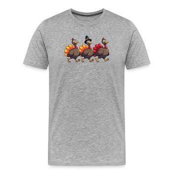 Thanksgiving Truthahn Baby - Männer Premium Bio T-Shirt - Grau meliert - Vorne - Damien (186cm)