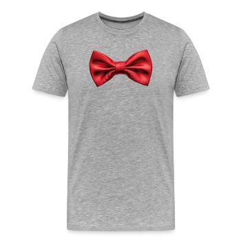 Fliege - Männer Premium Bio T-Shirt - Grau meliert - Vorne - Damien (186cm)