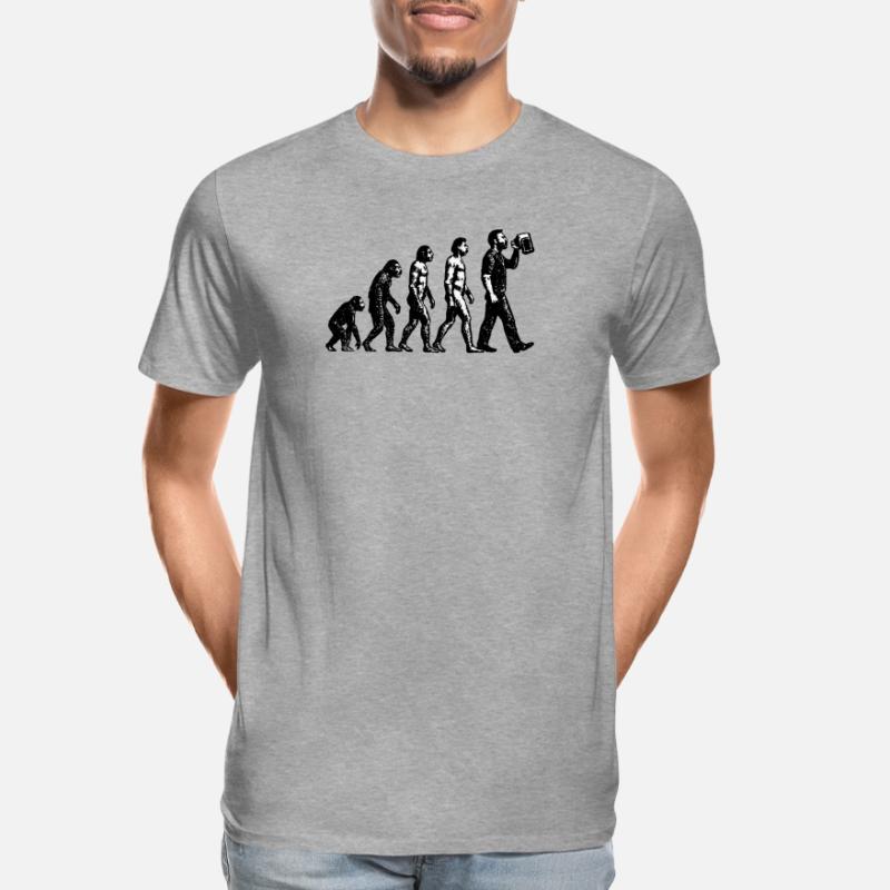 Evolution to Beer Drinker Grunge Design Men's Premium Organic T-Shirt