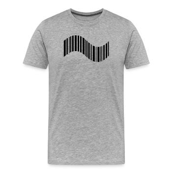 Code-barres en forme ondulée - T-shirt bio Premium Homme - gris chiné - Devant - Damien (186cm)