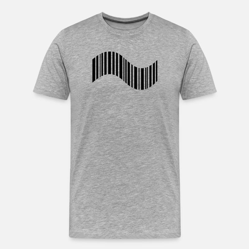 Code-barres en forme ondulée - T-shirt bio Premium Homme - gris chiné