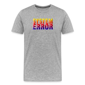 System Error Gradient - Männer Premium Bio T-Shirt - Grau meliert - Vorne - Damien (186cm)