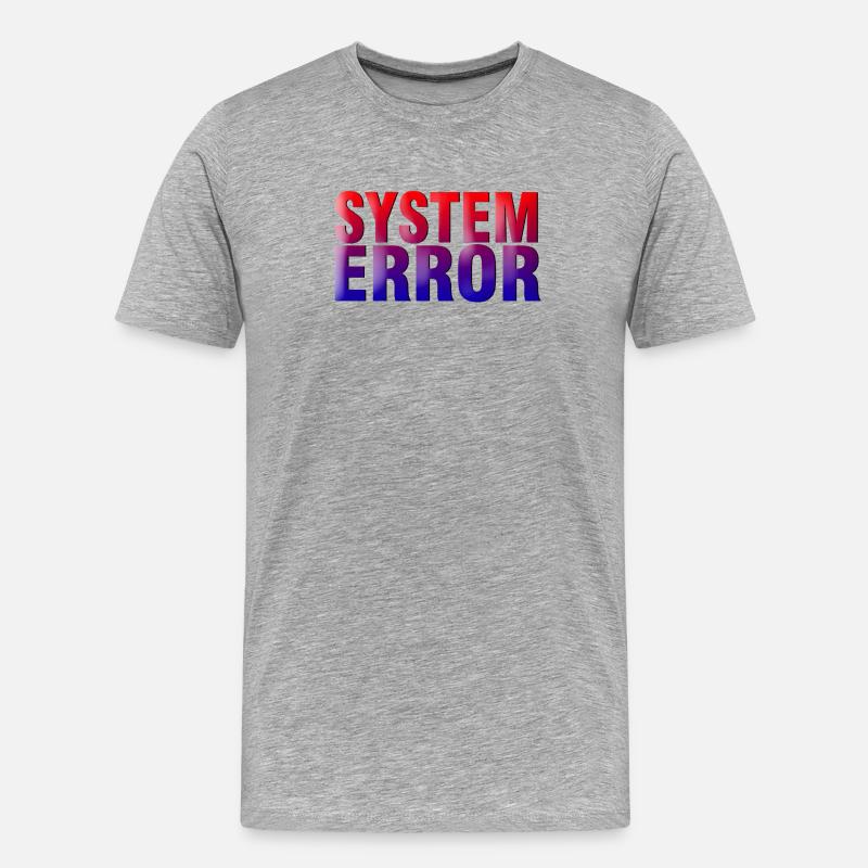 Systemfehler Gradient Typo - Männer Premium Bio T-Shirt - Grau meliert