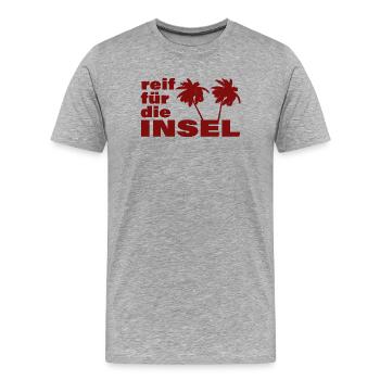 READY FOR THE ISLAND - Men's Premium Organic T-Shirt - heather grey - Front - Damien (186cm)