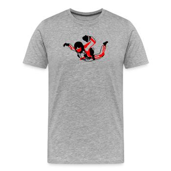 Skydiver - Männer Premium Bio T-Shirt - Grau meliert - Vorne - Damien (186cm)