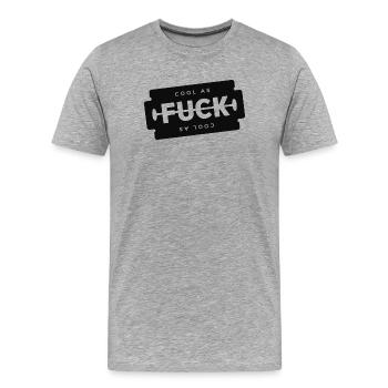 Cool As F Shaving Blade - Men's Premium Organic T-Shirt - heather grey - Front - Damien (186cm)