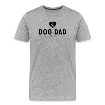 Dog Dad (Black) - Men's Premium Organic T-Shirt - heather grey - Front - Damien (186cm)