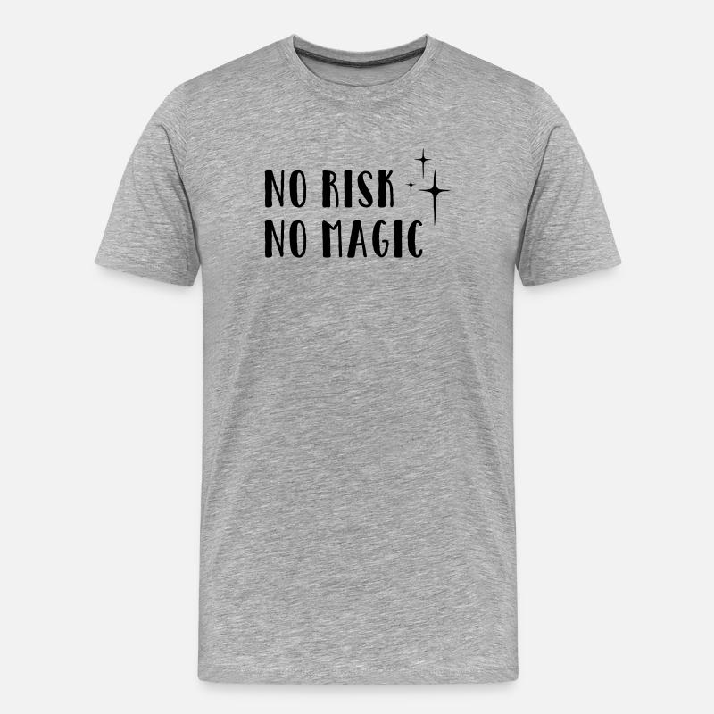 No Risk – No Magic - Männer Premium Bio T-Shirt - Grau meliert
