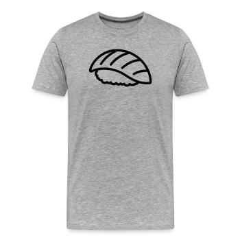 Sushi - Männer Premium Bio T-Shirt - Grau meliert - Vorne - Damien (186cm)