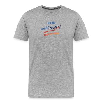 Not perfect, close - Men's Premium Organic T-Shirt - heather grey - Front - Damien (186cm)