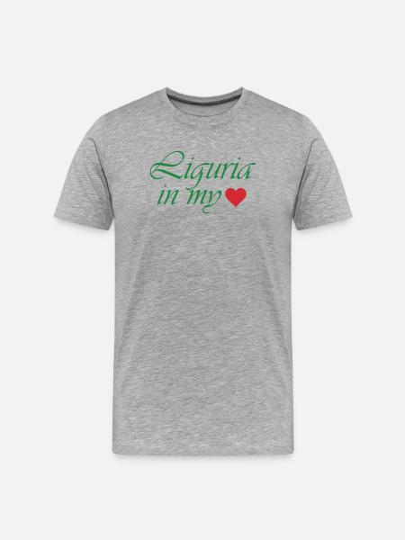 Liguria in my heart - Men's Premium Organic T-Shirt - heather grey
