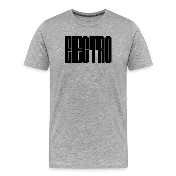 Conception de la typographie de musique électro - T-shirt bio Premium Homme - gris chiné - Devant - Damien (186cm)