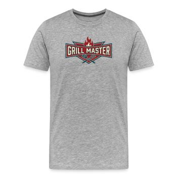 Master of the Grill Tools Barbecue Flames - Männer Premium Bio T-Shirt - Grau meliert - Vorne - Damien (186cm)