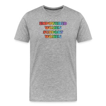 Les femmes autonomes soutiennent les femmes - T-shirt bio Premium Homme - gris chiné - Devant - Damien (186cm)