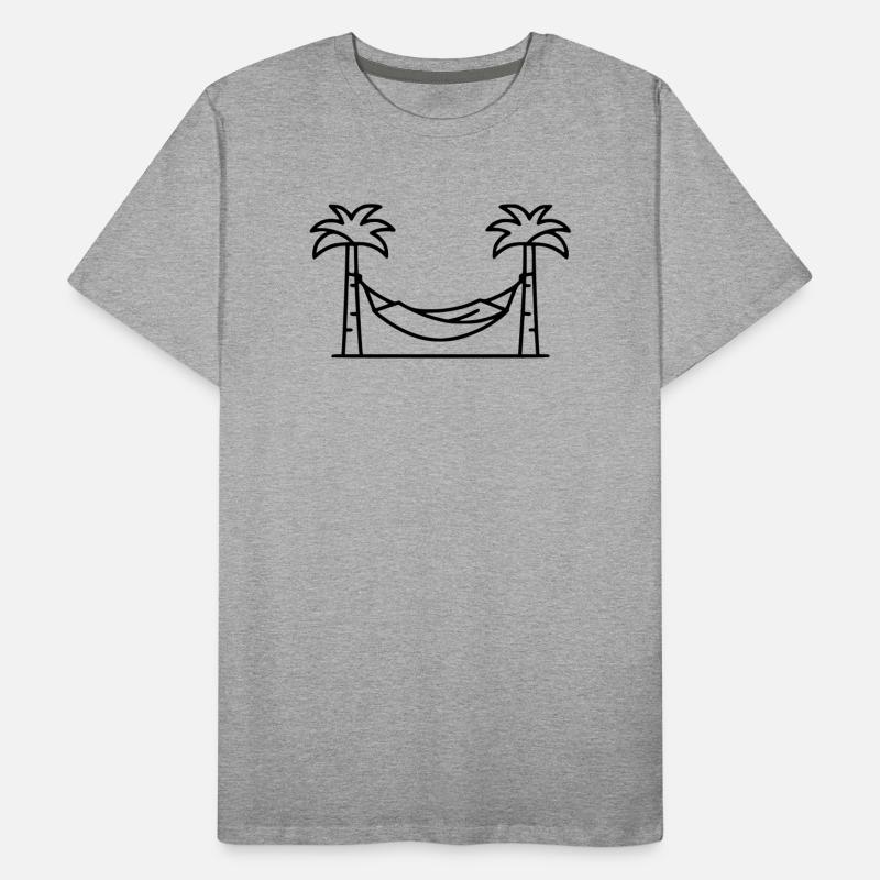Plan des vacances des palmiers Hammock T-shirt bio Premium Homme