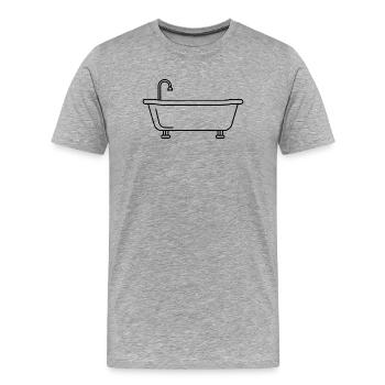 Profil de baignoire - T-shirt bio Premium Homme - gris chiné - Devant - Damien (186cm)