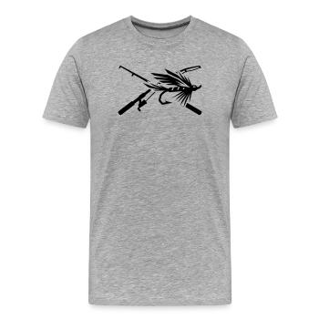 Pêche à la mouche Pêche aux leurres Pêche - T-shirt bio Premium Homme - gris chiné - Devant - Damien (186cm)