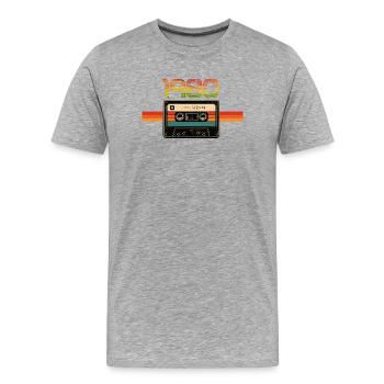 Retro 1980 Tape Rainbow - Männer Premium Bio T-Shirt - Grau meliert - Vorne - Damien (186cm)